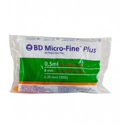 Шприц инсулиновый, Micro-Fine Plus (Микрофайн плюс) 0.5 мл р. 0.25ммх6мм 31G №100 u-100